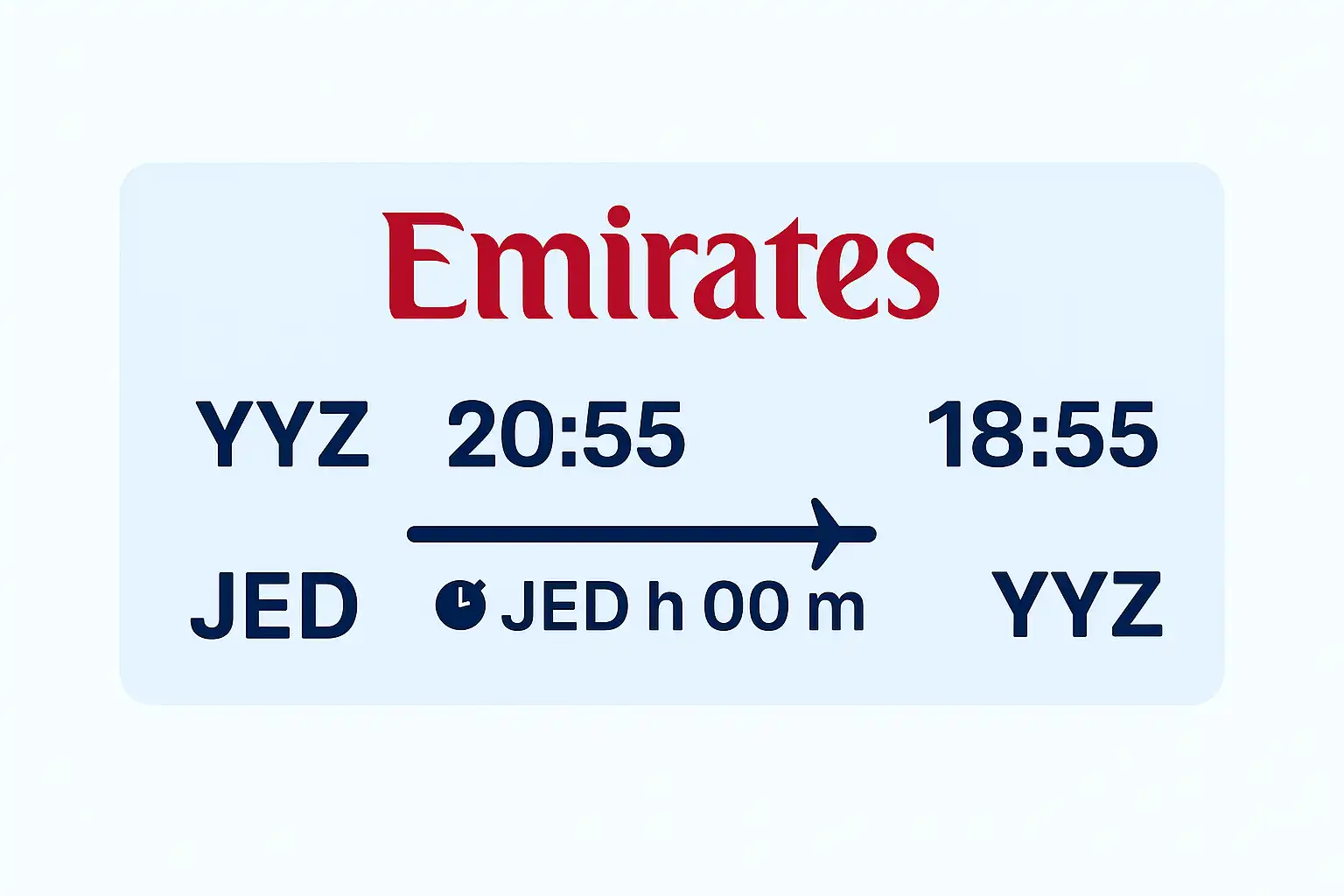 YYZ → JED timings and fare details
